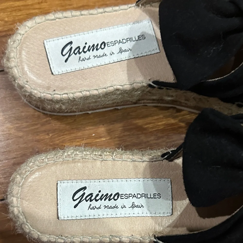 Gaimo Black Knot Espadrille Slide - Women's